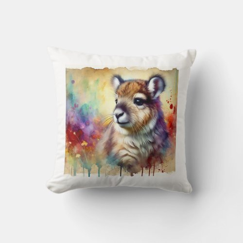 Bermejuela in Watercolor 050724AREF109 _ Watercolo Throw Pillow