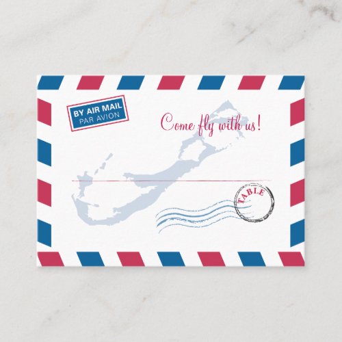 Bermuda Air Mail EscortSeating Card Wedding
