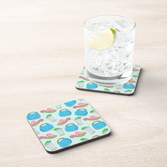 Bermuda Bag Sandals Mint Julep Preppy Beverage Coaster (Right Side)