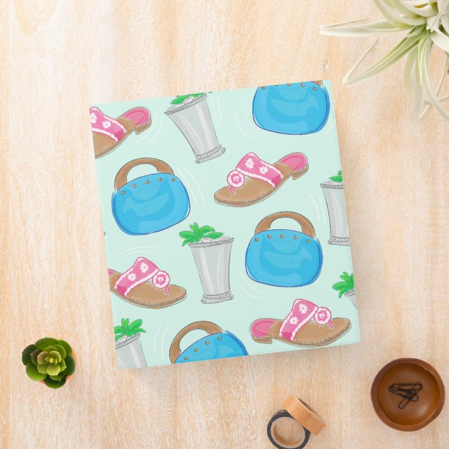 Bermuda Bag Sandals Mint Julep Preppy Derby 3 Ring Binder (In Situ)