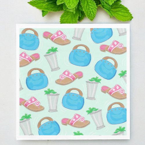 Bermuda Bag Sandals Mint Julep Preppy Napkins