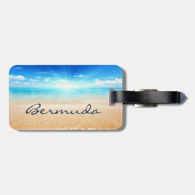 Bermuda  beach sunrise luggage tag (Back Horizontal)