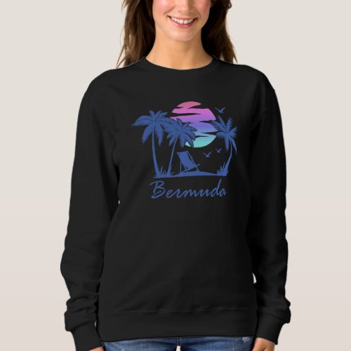 Bermuda Beach Vacation Trip Retro Vintage Sunset G Sweatshirt