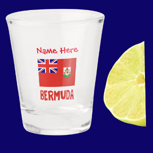 Bermuda Bermudia Flag Red Personalization Shot Glass
