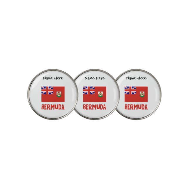 Bermuda Bermudian Flag Personalized  Golf Ball Marker (3 Up)