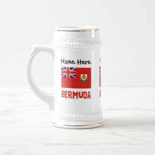 Bermuda Bermudian Flag Personalized Name Beer Stein