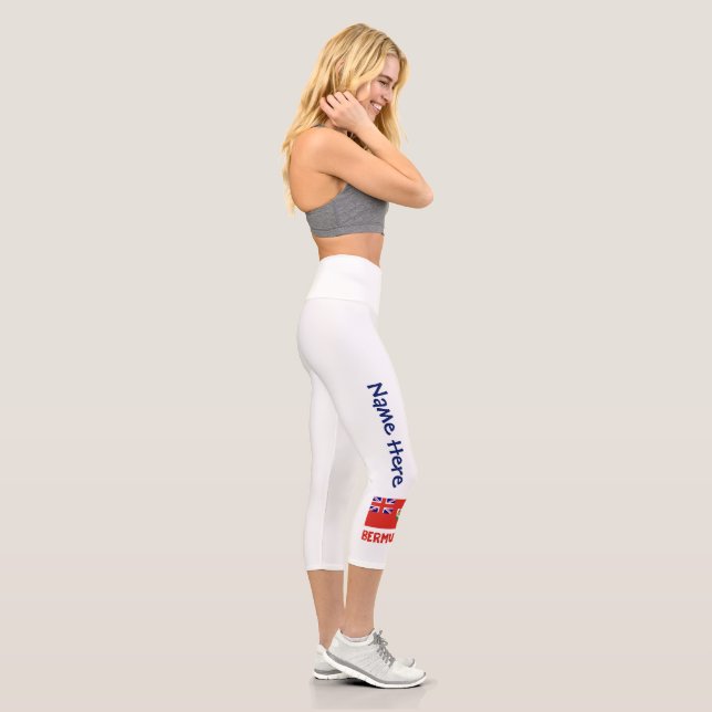 Bermuda Bermudian Flag Personalized Name Capri Leggings (Right)
