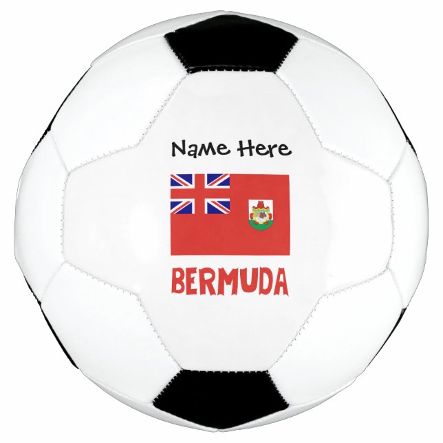 Bermuda Bermudian Flag Personalized Name  Soccer Ball (Front)
