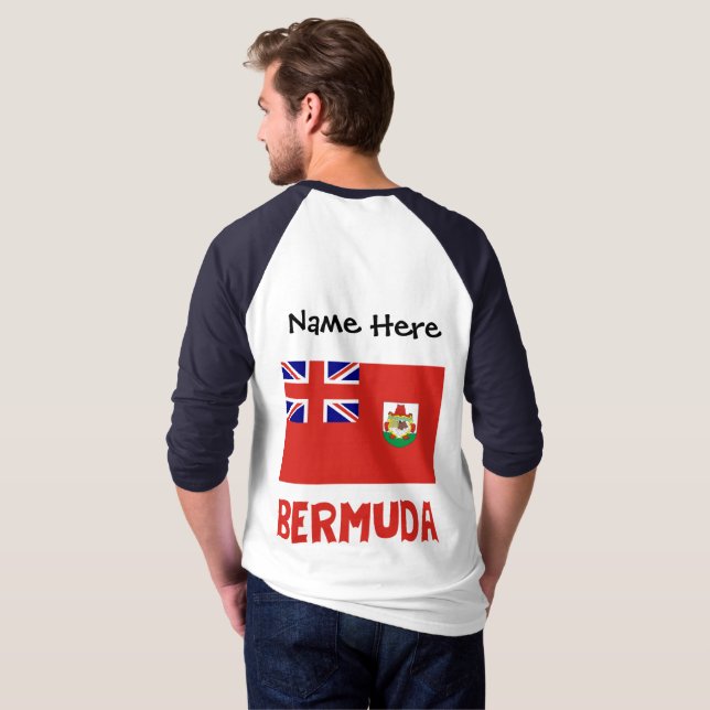 Bermuda Bermudian Flag Personalized Name T-Shirt (Back Full)