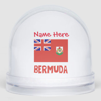 Bermuda Bermudian Flag Red Personalized Snow Globe