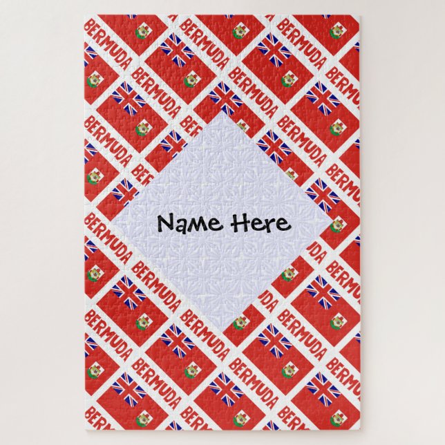 Bermuda Bermudian Flag Tiled Personalized  Jigsaw Puzzle (Vertical)