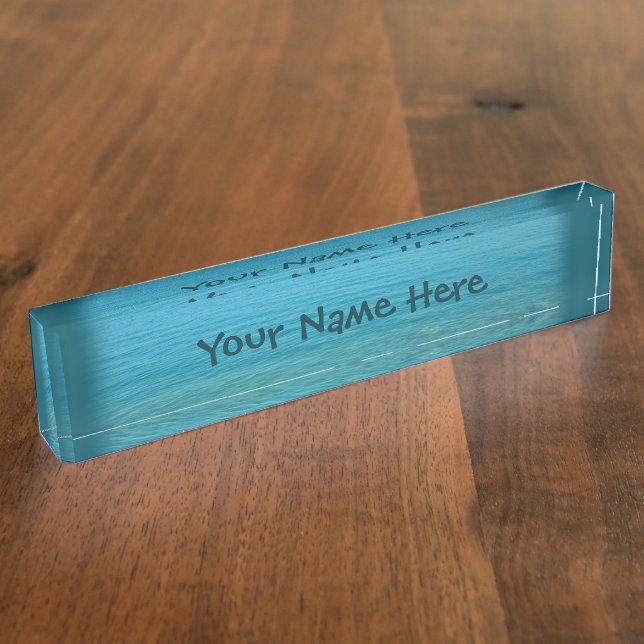 Bermuda Blue Green Waters Desk Name Plate (Side)