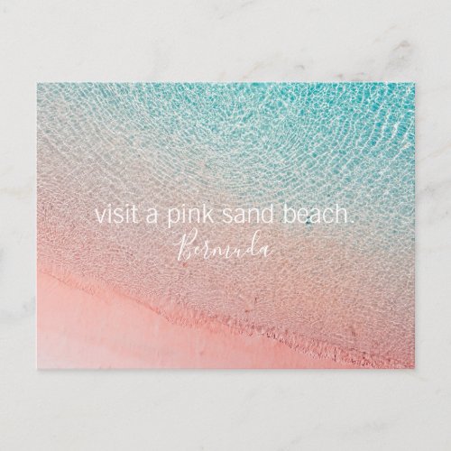 Bermuda bucket list Inspirational pink sand beach Postcard
