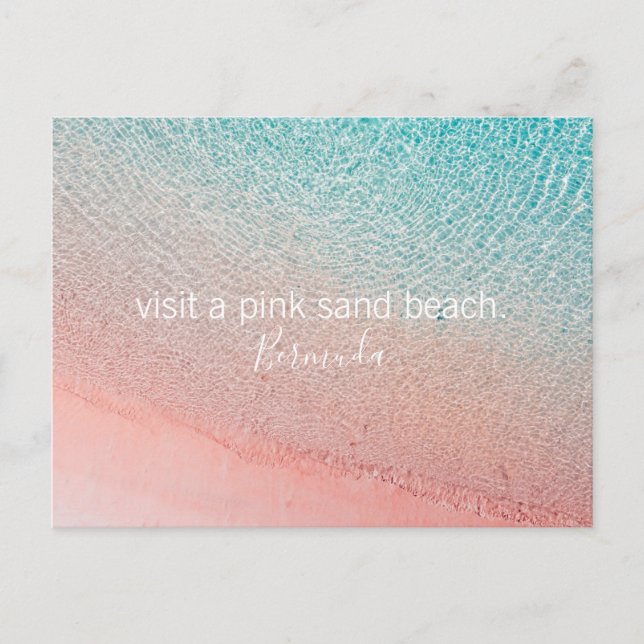 Bermuda bucket list Inspirational pink sand beach Postcard (Front)