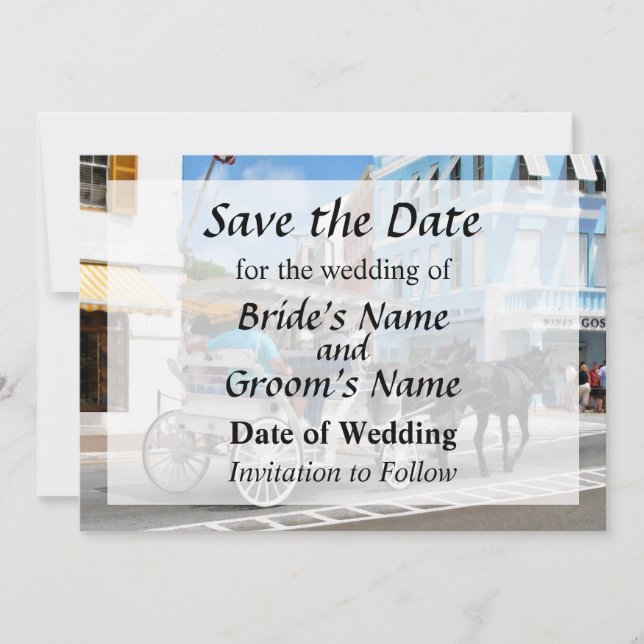 Bermuda - Carriage Ride in Hamilton Save the Date (Front)