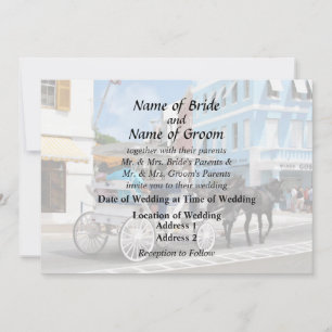 Bermuda - Carriage Ride in Hamilton Wedding Favors Invitation