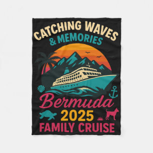 Bermuda Family Cruise 2025 Vacation Tee For Men Wo Fleece Blanket