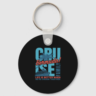 Bermuda Family Cruise Cute Matching Ocean Trip Vac Keychain