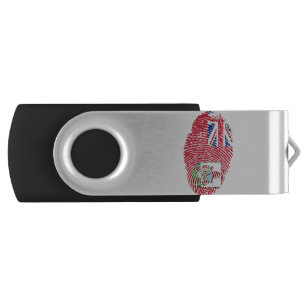 Bermuda Flag Fingerprint Country Pride Flash Drive