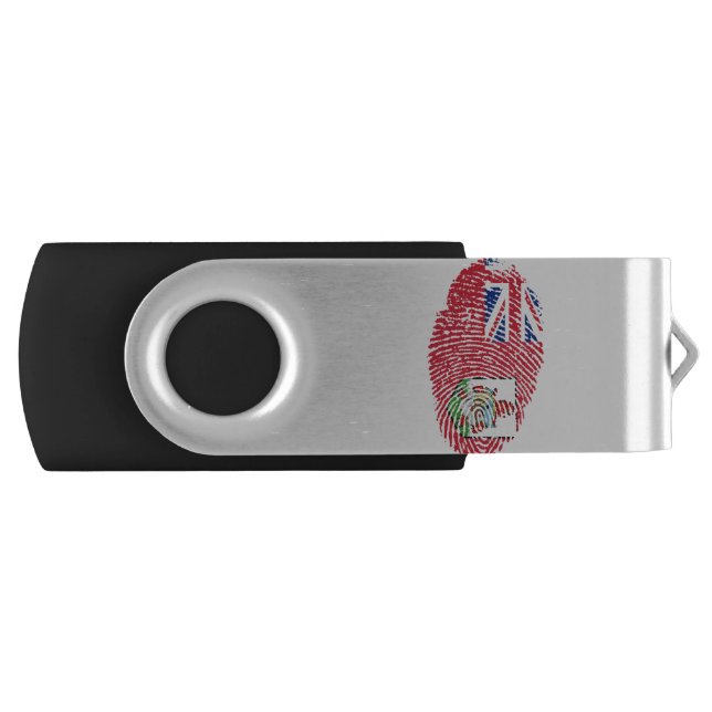 Bermuda Flag Fingerprint Country Pride Flash Drive (Front)