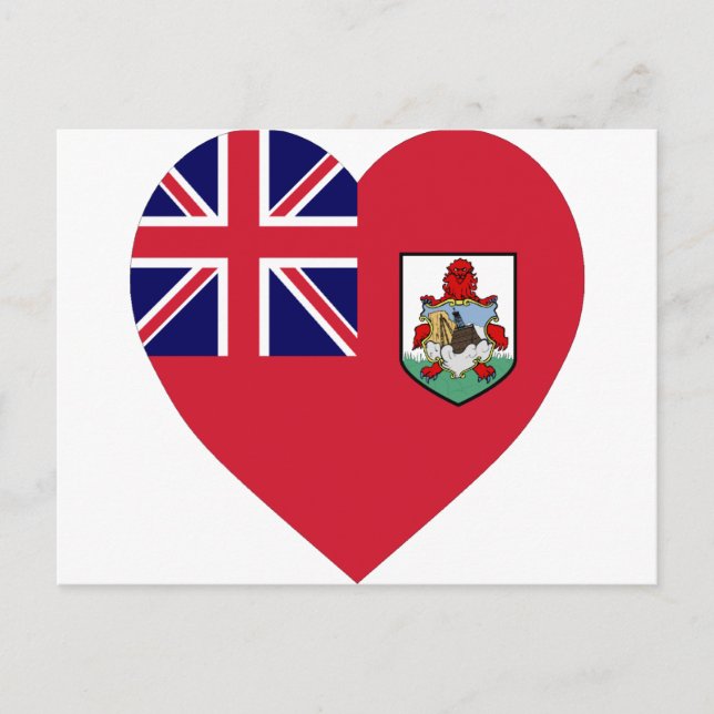 Bermuda Flag Heart Postcard (Front)