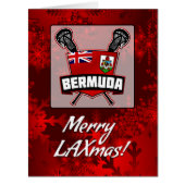 Bermuda Flag Lacrosse Shield Christmas Card (Front)