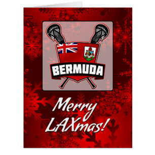 Bermuda Flag Lacrosse Shield Christmas Card