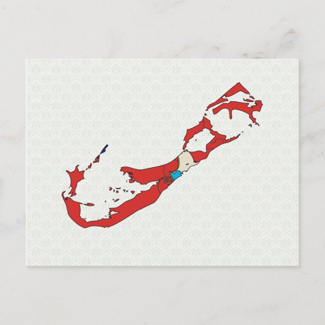Bermuda Flag Map full size Postcard (Front)
