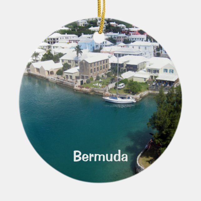 Bermuda houses, Bermuda Ceramic Ornament (Front)