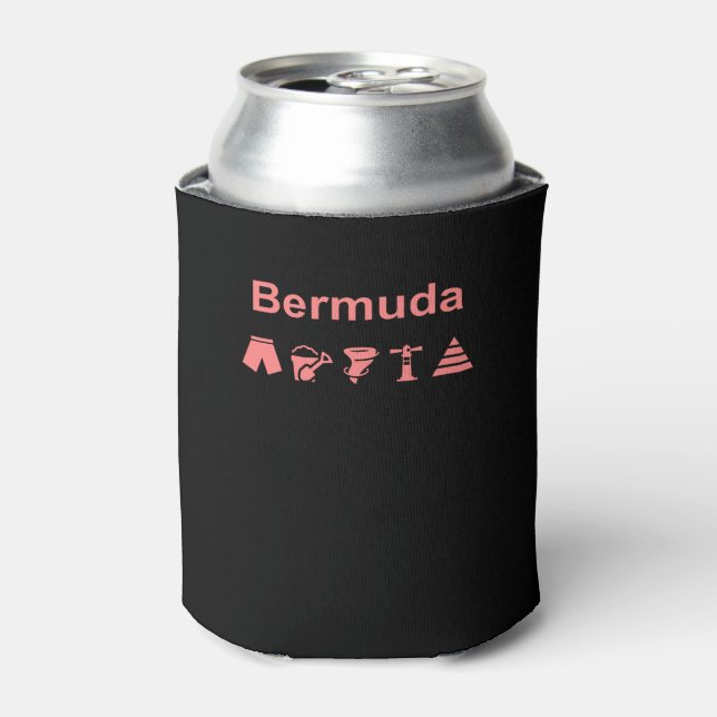 Bermuda Icons Dark Color Can Cooler (Can Front)