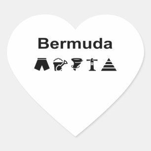 Bermuda Icons Monotone Light-Color Heart Sticker