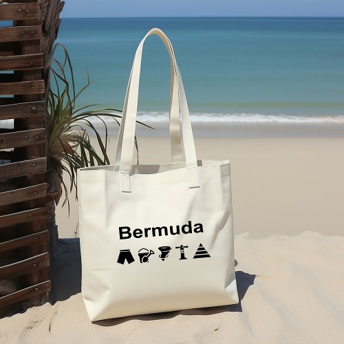 Bermuda Icons Monotone Light_Color Tote Bag