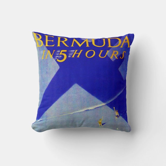 Bermuda in 5 hours throw pillow (Front)