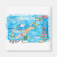 Bermuda Island Travel Poster Favorite Tourist Map_