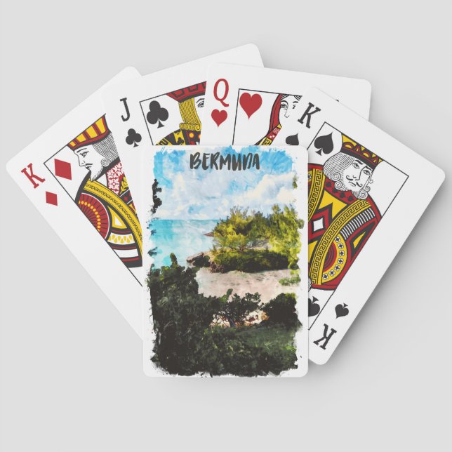 Bermuda Islands Tropical landscape Poker Cards (Back)