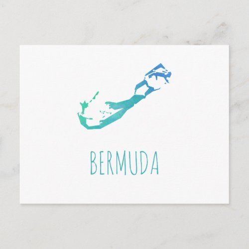 Bermuda Map Postcard