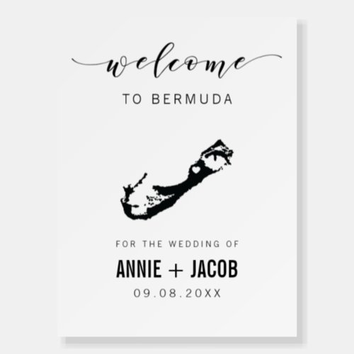 Bermuda Map Wedding Welcome Sign Foam Board