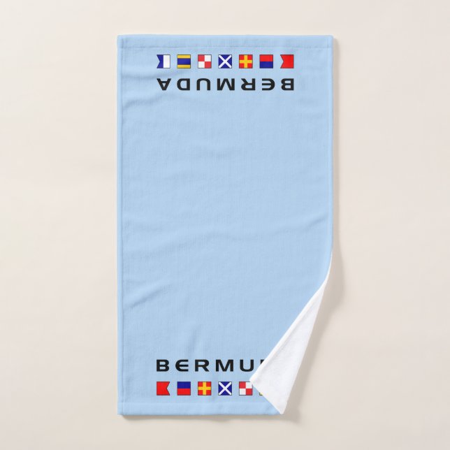 Bermuda Maritime Nautical Signal Flags Light-Color Hand Towel (Hand Towel)
