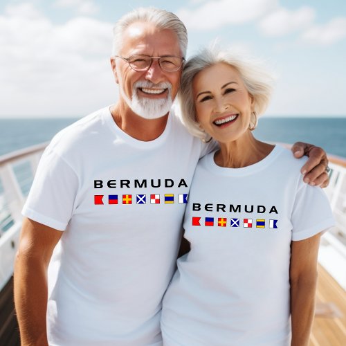 Bermuda Maritime Nautical Signal Flags Light_Color T_Shirt