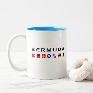 Bermuda Maritime Nautical Signal Flags Light-Color Two-Tone Coffee Mug