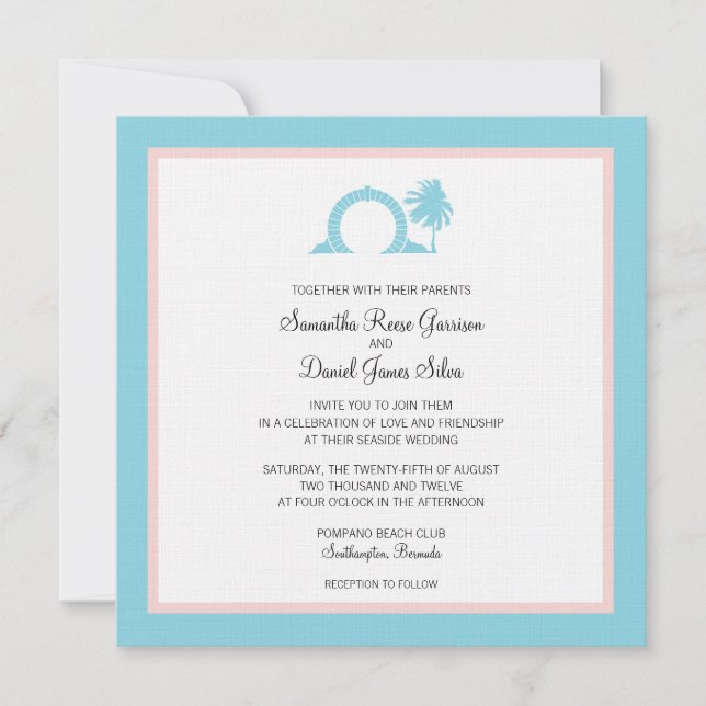 Bermuda Moongate Wedding Destination Invitation (Front)