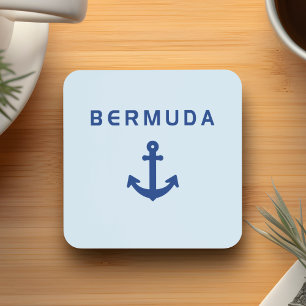 Bermuda Old Anchor for Sailing Light-Color Coaster
