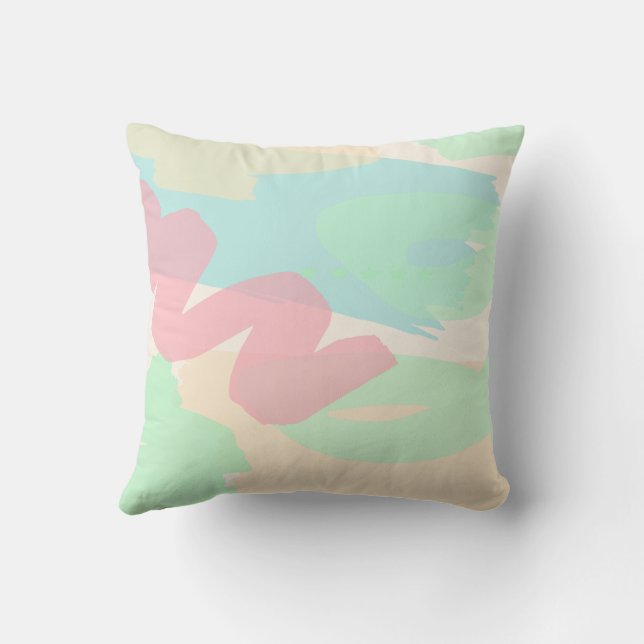 Bermuda Pastels Throw Pillow (Back)