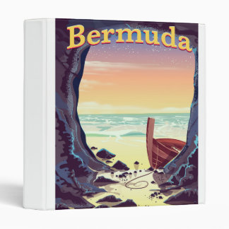 Bermuda Pirate Cave travel poster 3 Ring Binder