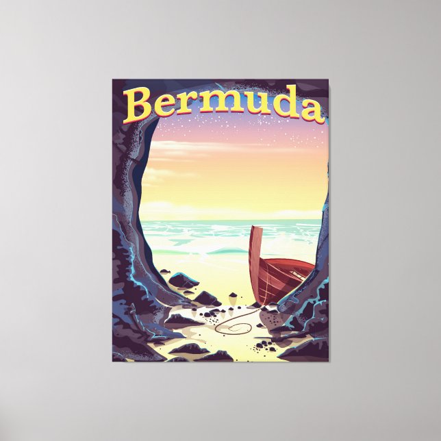 Bermuda Pirate Cave travel poster Canvas Print (Front)