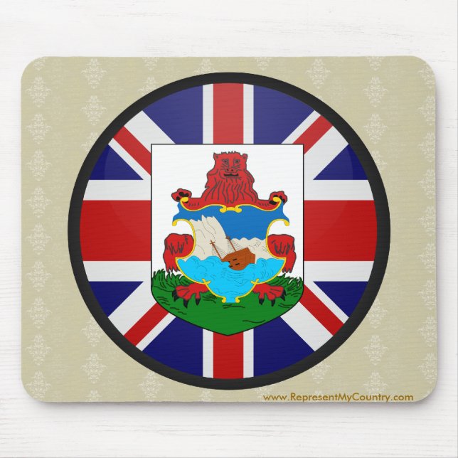 Bermuda quality Flag Circle Mouse Pad (Front)