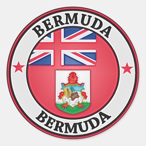 Bermuda Round Emblem Classic Round Sticker