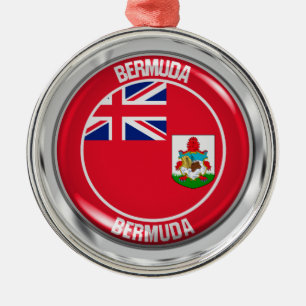Bermuda Round Emblem Metal Ornament