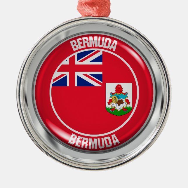 Bermuda Round Emblem Metal Ornament (Front)