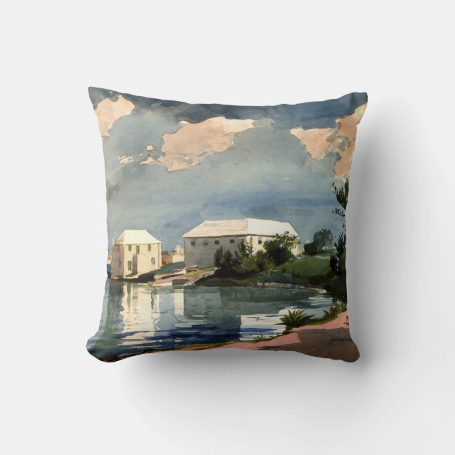 Bermuda, Salt Kettle artwork, Throw Pillow (Front)